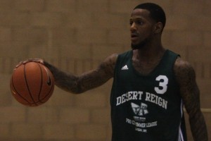 Pierre Jackson (Desert Pines) surveys the defense during the second week of action at the Desert Reign ProCity League over the summer.